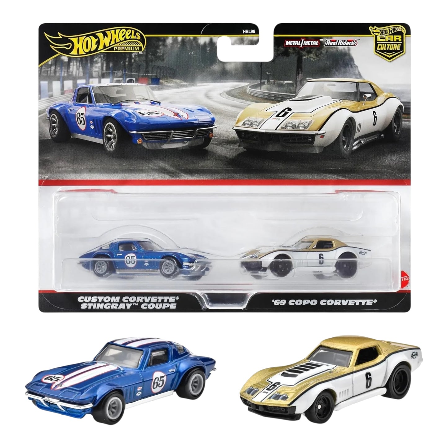 Hot Wheels Premium - 2 Pack : Stingray Corvette & Corpo Corvette