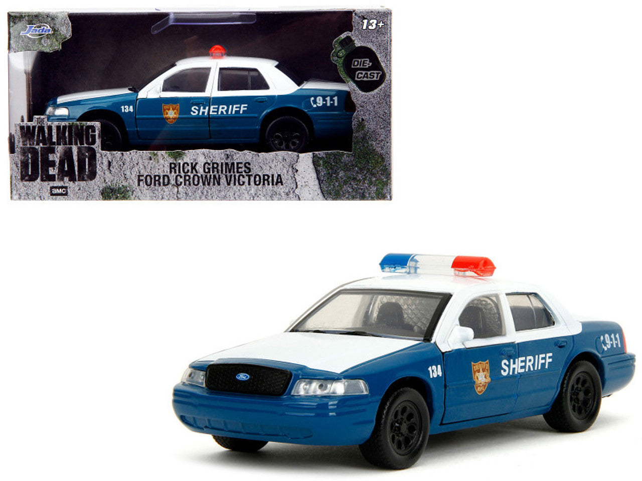 Jada Die-Cast 1:32 Scale The Walking Dead Rick’s Police Ford Crown Victoria