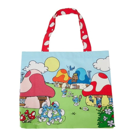 Loungefly Lafig Smurfs Village Life Canvas Tote Bag