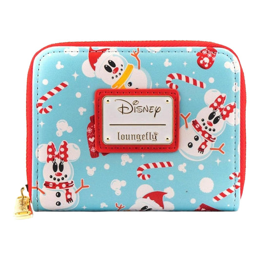 Loungefly Mickey Minnie Snowman Zip Around Wallet
