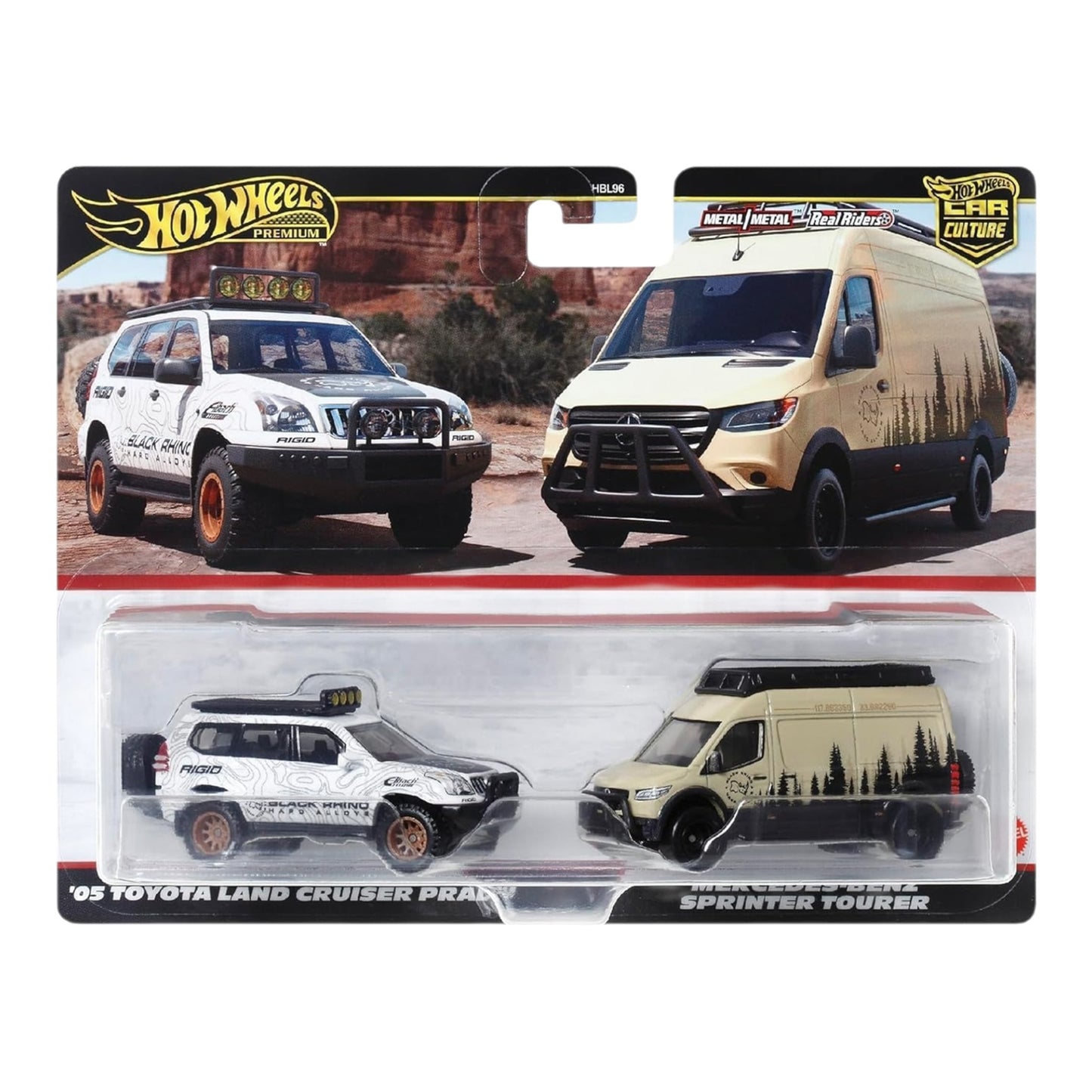 Hot Wheels Premium 2 Pack - 05 Toyota Land Cruiser Prado & Mercedes-Benz Sprinter Tourer