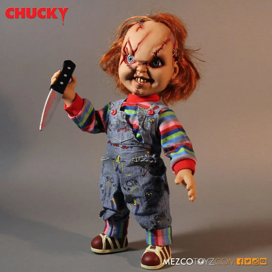 MEZCO 15” MDS Mega Scale Figure with sound : Chucky , scarred face