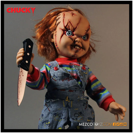 MEZCO 15” MDS Mega Scale Figure with sound : Chucky , scarred face