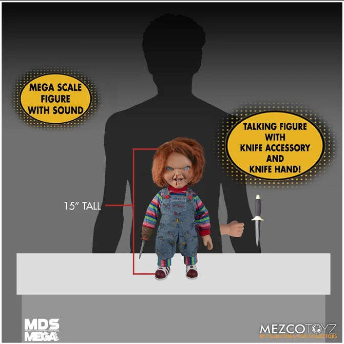 MEZCO 15” MDS Mega Scale Figure with sound : Chucky , menacing , Nose Bleed