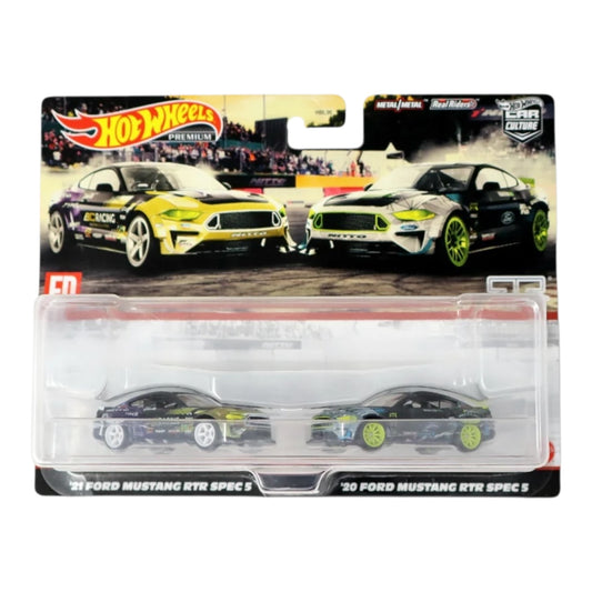 Hot Wheels Premium 2 Pack : 21 FORD MUSTANG RTR SPEC5 & 20 FORD MUSTANG RTR SPEC5