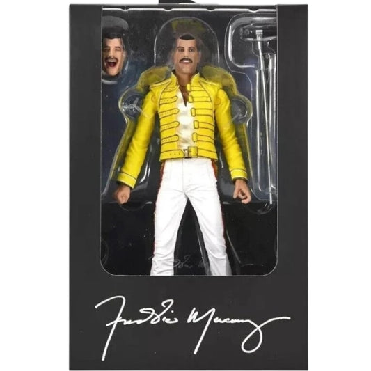 NECA - QUEEN , Freddie Mercury yellow jacket 7” scale figure