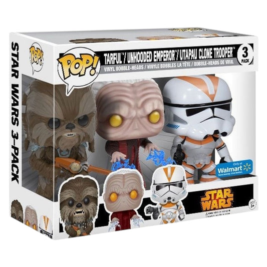 Funko Pop ! Star Wars 3 pack Tarful, unhooded emperor and