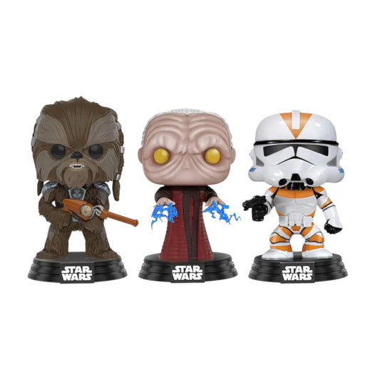 Funko Pop ! Star Wars 3 pack Tarful, unhooded emperor and