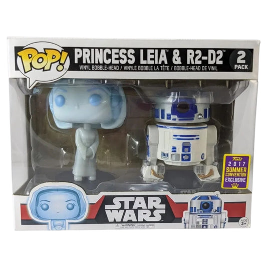 Funko Pop ! Star Wars 2 pack Princess Leia and R2-D2 GLOW