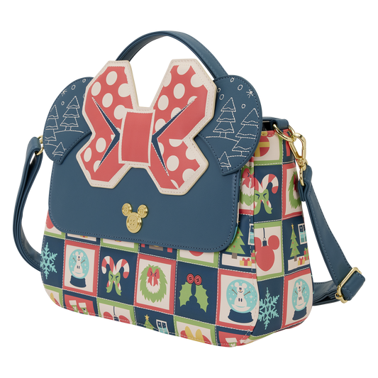 Loungefly Disney Mickey And Minnie Holiday Crossbody