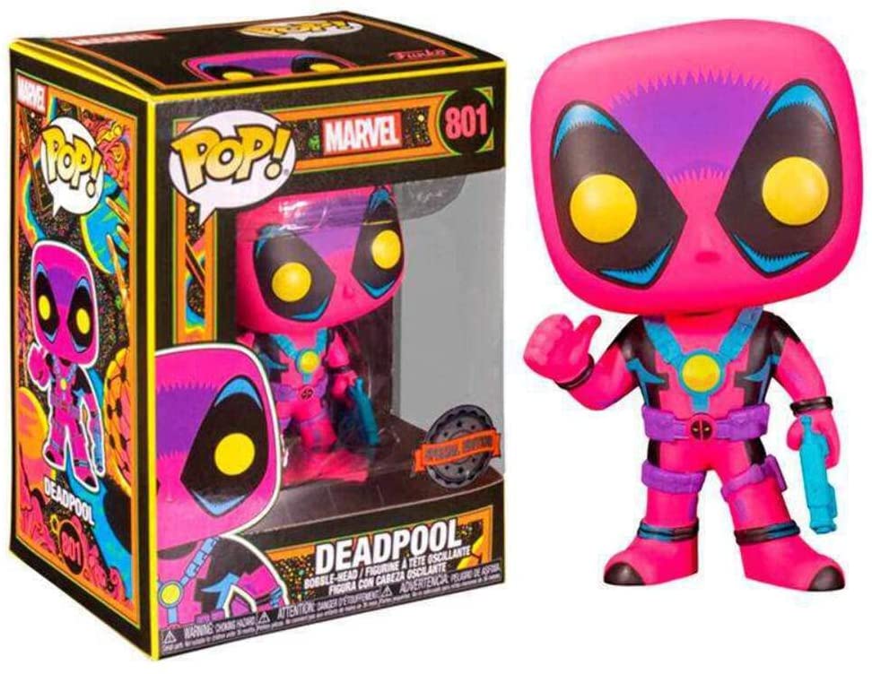 Funko Pop ! Marvel 801 Deadpool.Blacklight