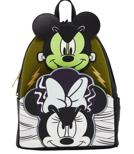 Loungefly Disney Mickey and Minnie Mouse Frankenstein Mini Backpack