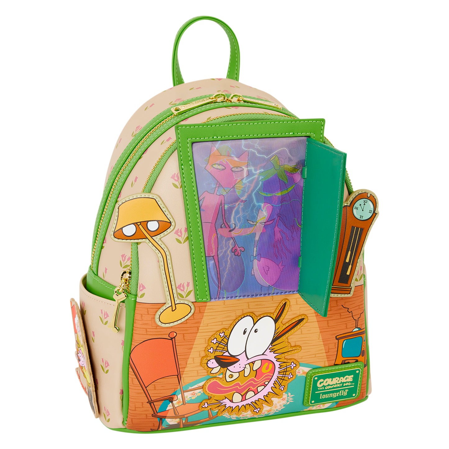 Loungefly Courage the Cowardly Dog Lenticular Mini Backpack