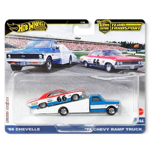 Hot Wheels Premium - TT  : ‘66 Chevelle & ‘72 Chevy ramp truck
