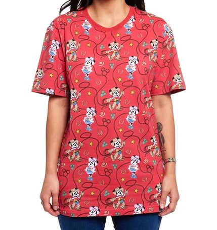 Loungefly Disney Western Mickey And Minnie Laso Unisex Tee Shirt