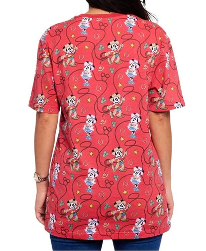 Loungefly Disney Western Mickey And Minnie Laso Unisex Tee Shirt
