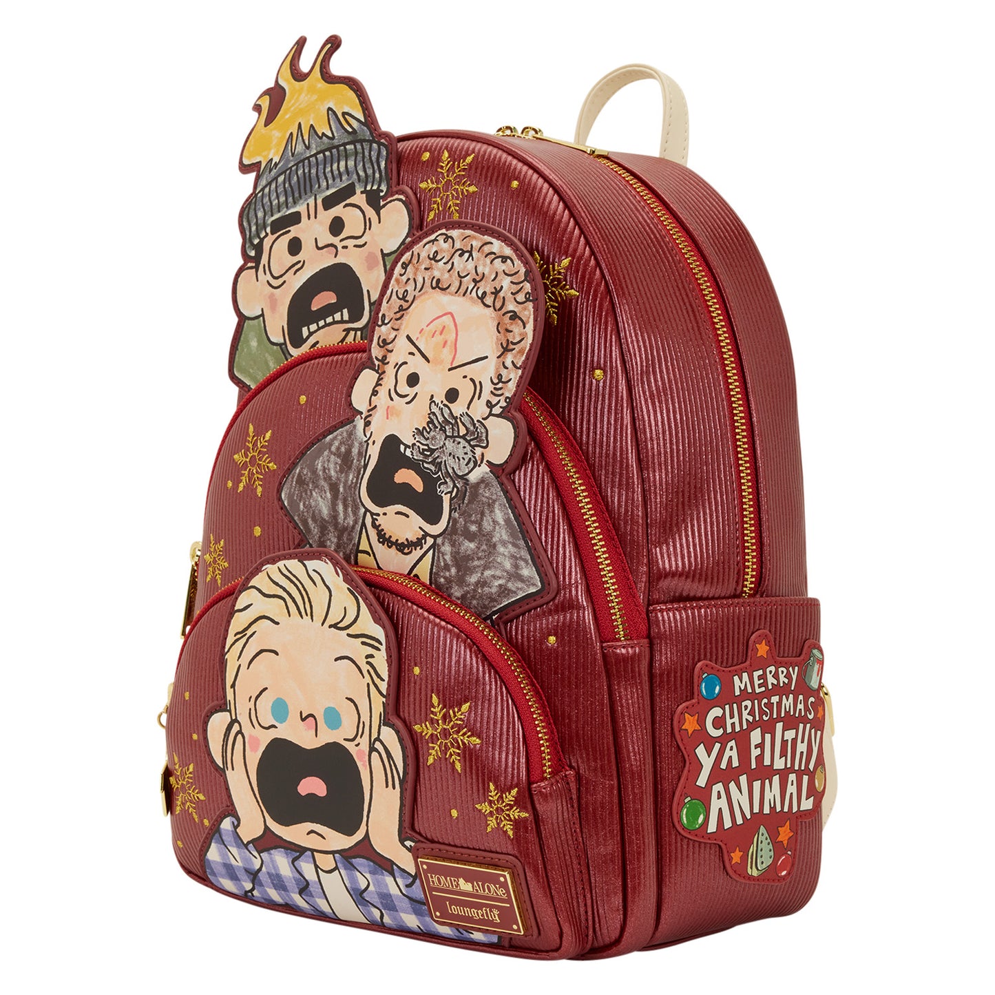 Loungefly Twentieth Century Studios Home Alone Triple Pocket Mid Size Backpack