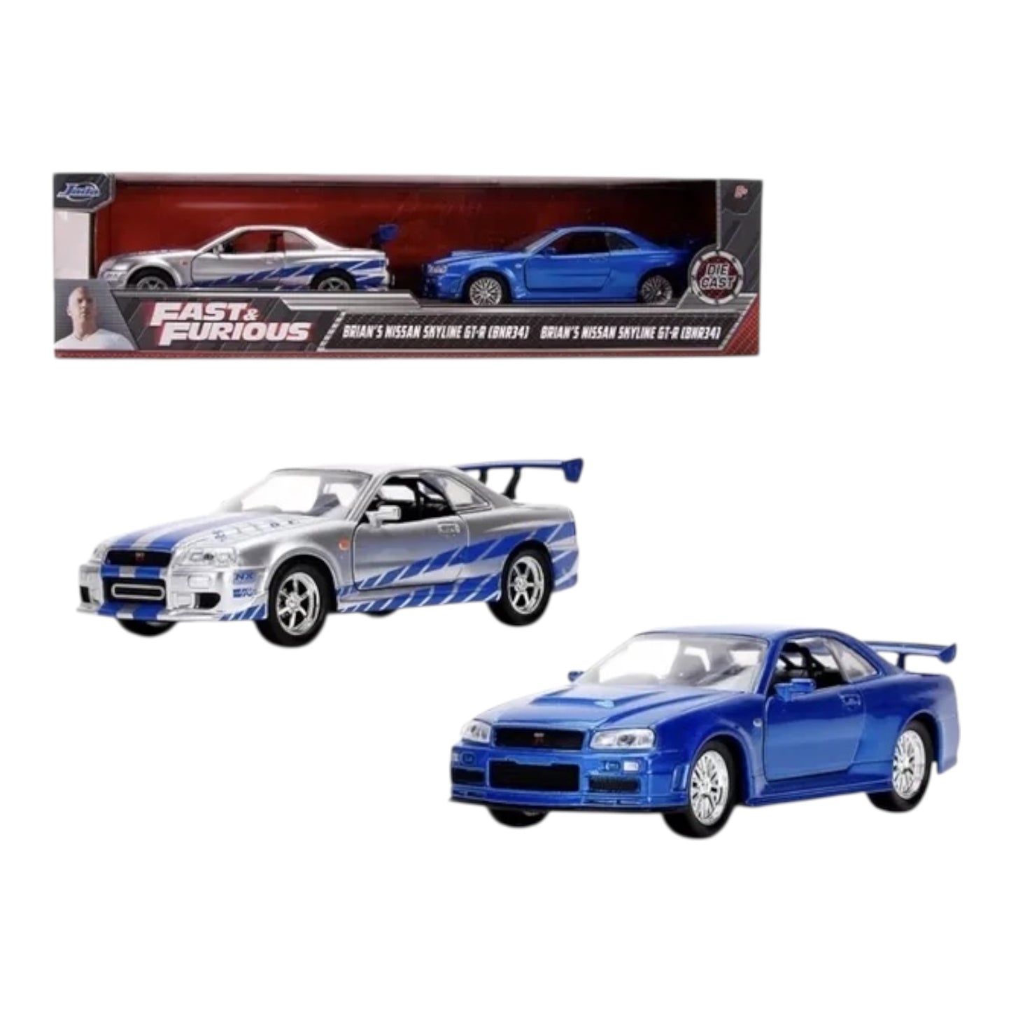 Jada - Die-Cast 1:32 Scale Fast & Furious 2 pack Brian’s Skylines