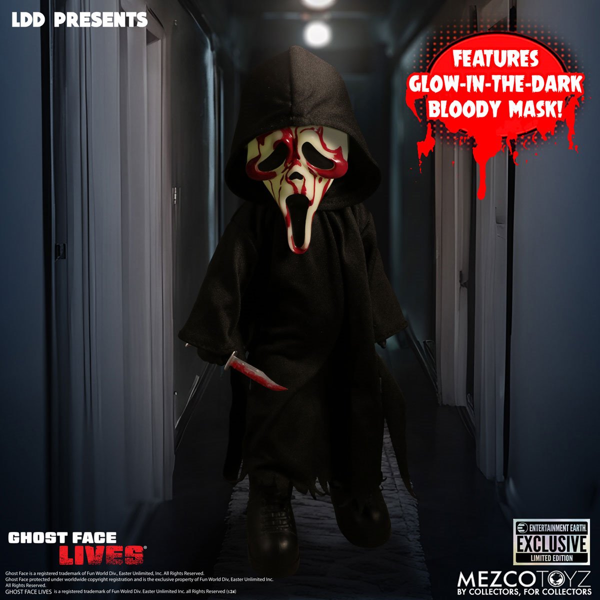 MEZCO Living Dead Doll : Ghost Face GITD EE Exclusive