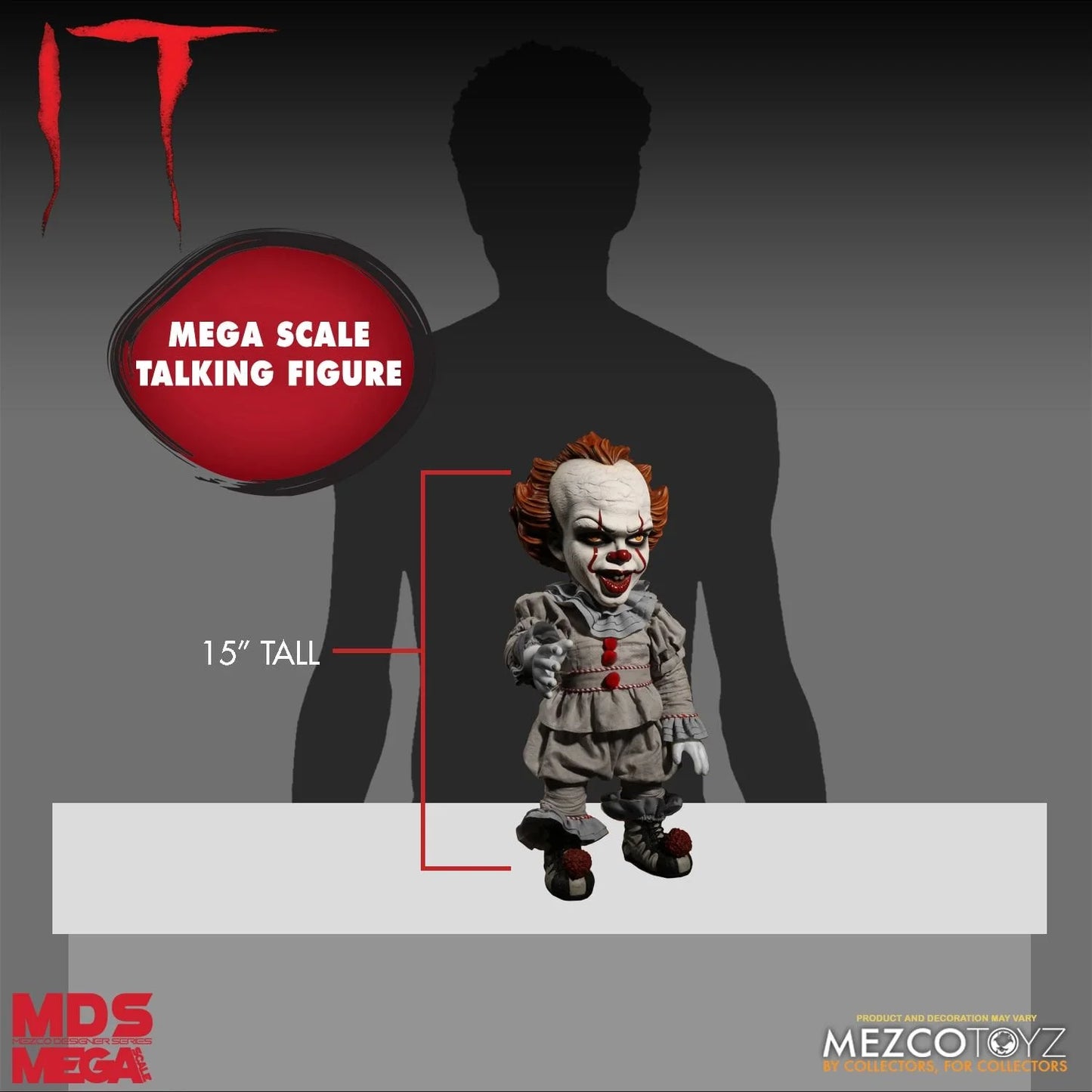 MEZCO 15” MDS Mega Scale Figure with sound : IT 2017 Pennywise