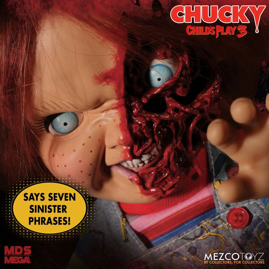 MEZCO - 15” MDS Mega Scale Figure with sound : Chucky , Pizza Face