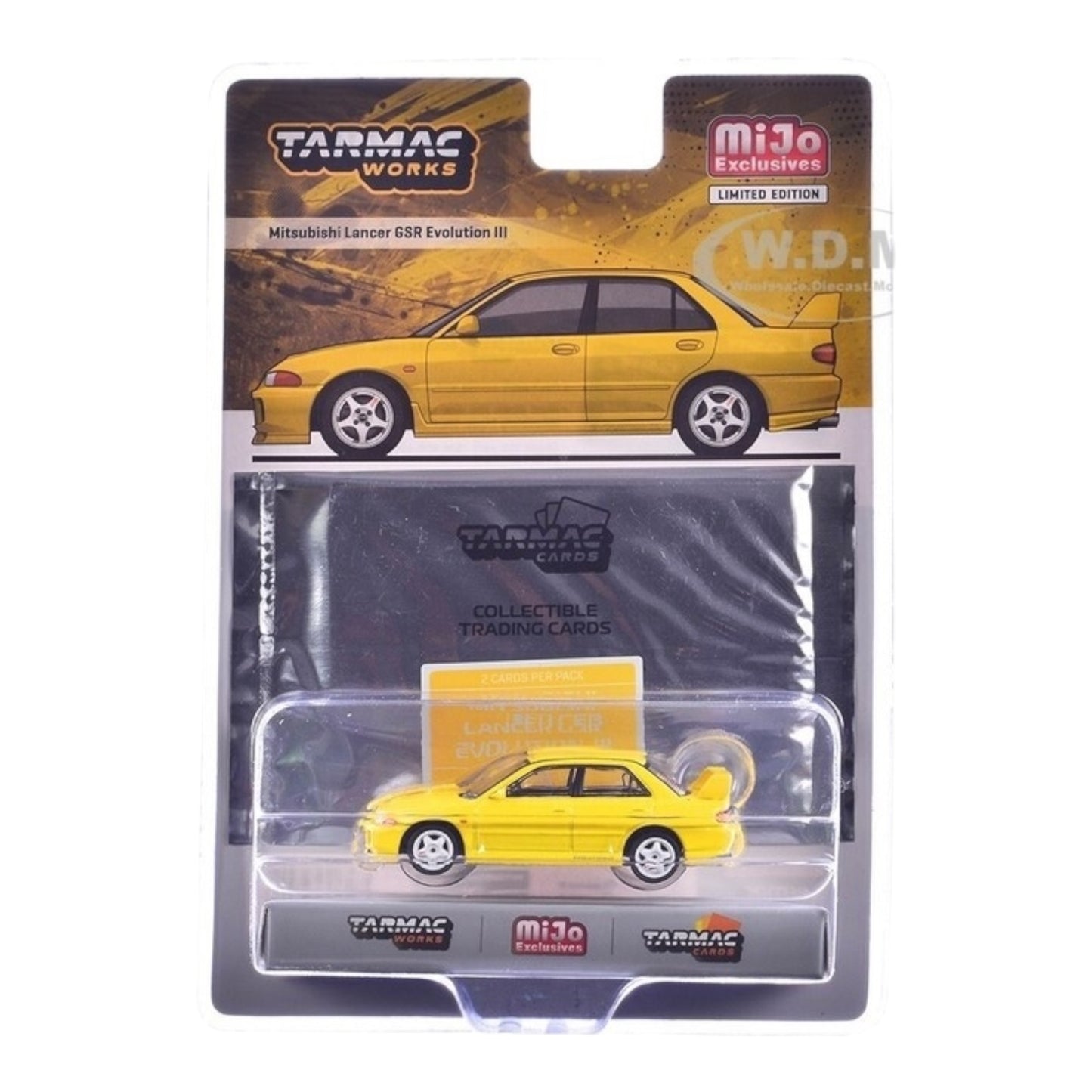 Tarmac Works - Mitsubishi Lancer GSR EVO 3 Trading Cards Included