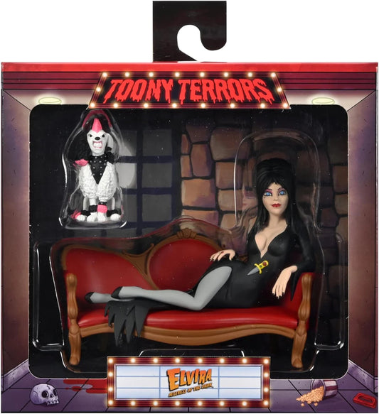 NECA - Toony Terrors , Elvira on the couch with gonk