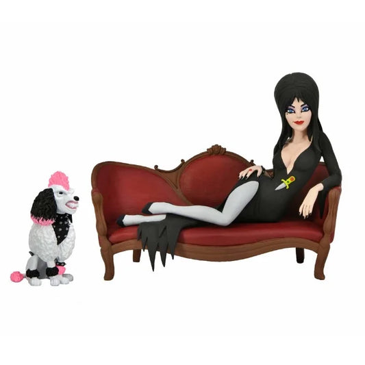 NECA - Toony Terrors , Elvira on the couch with gonk