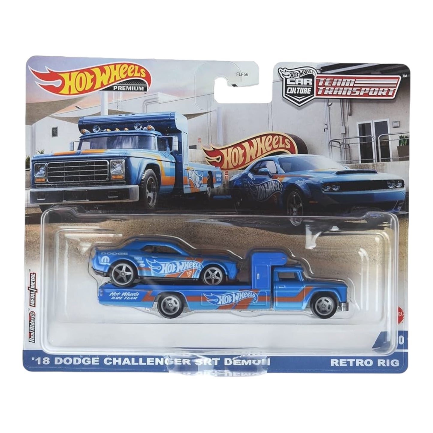 Hot Wheels Premium TT : 18 DODGE CHALLENGER SET DEMON & RETRO RIG