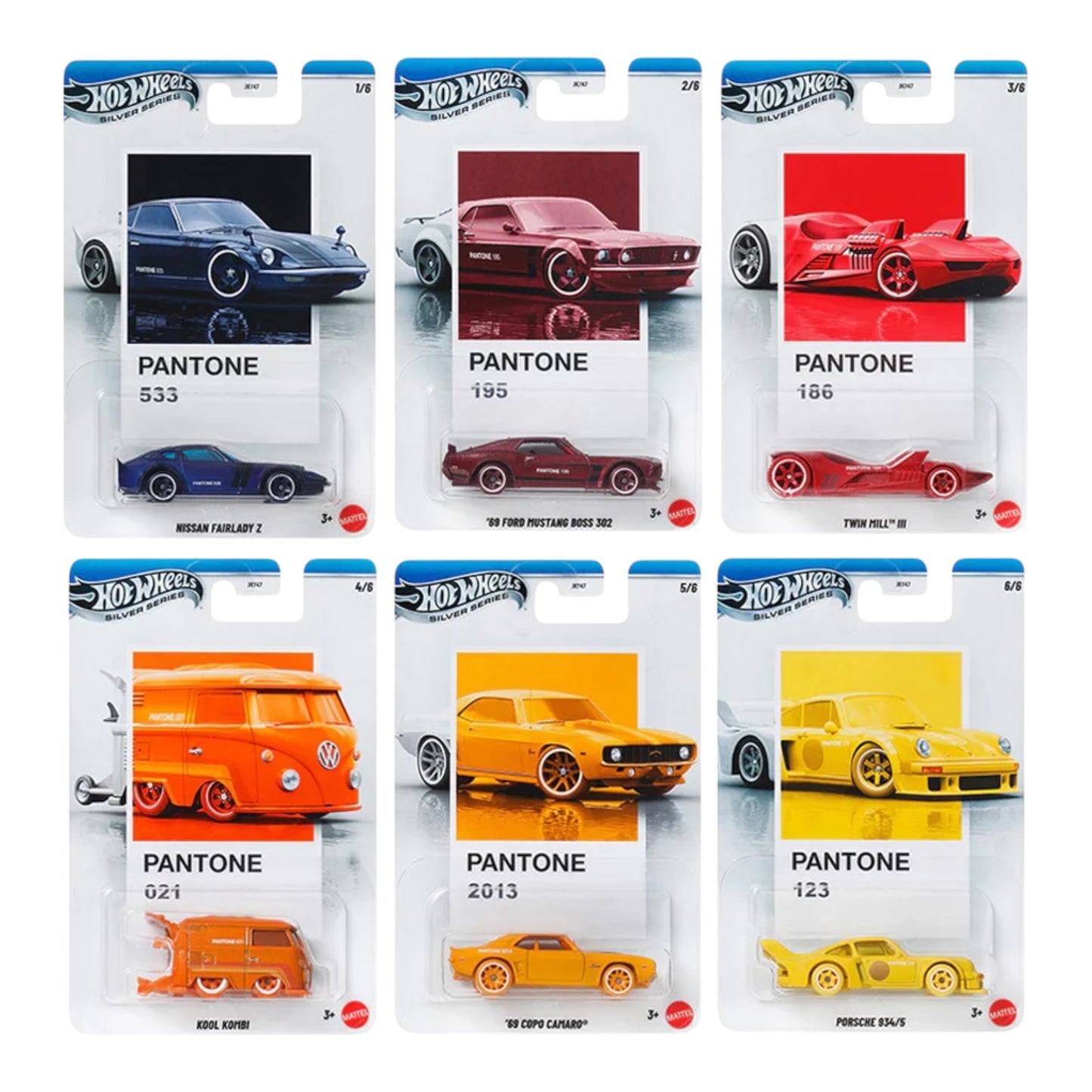 Hot Wheels Pantone set of 6