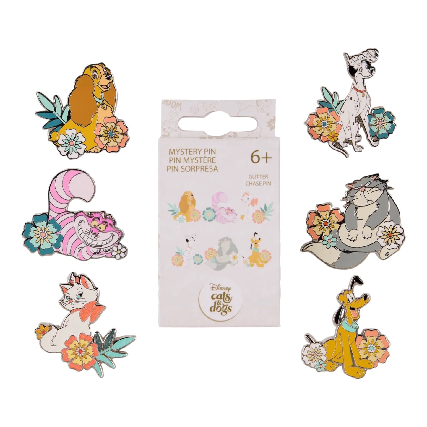 Loungefly Disney Dogs And Cats Floral Mystery Pin