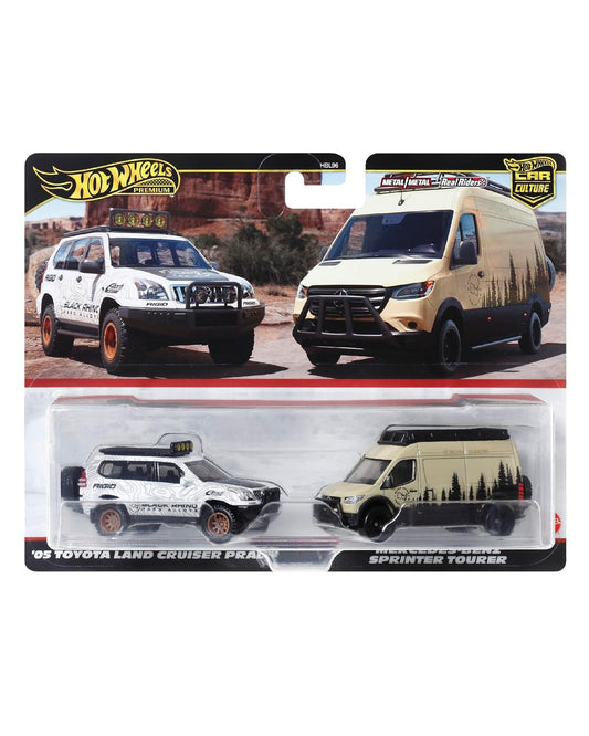 Hot Wheels Premium 2 Pack - 05 Toyota Land Cruiser Prado & Mercedes-Benz Sprinter Tourer