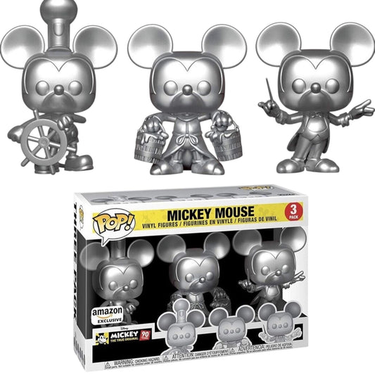 Funko Pop ! Disney 3 pack  Mickey Mouse (silver)