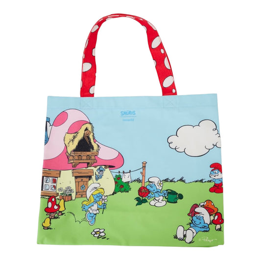 Loungefly Lafig Smurfs Village Life Canvas Tote Bag