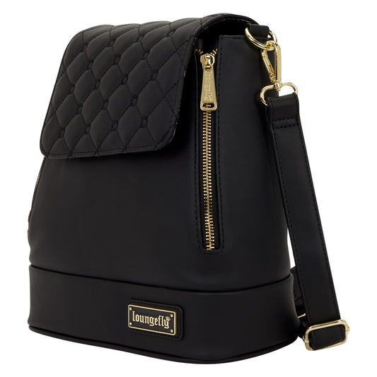 Loungefly Black Pin Trader Convertible Mini Backpack & Crossbody