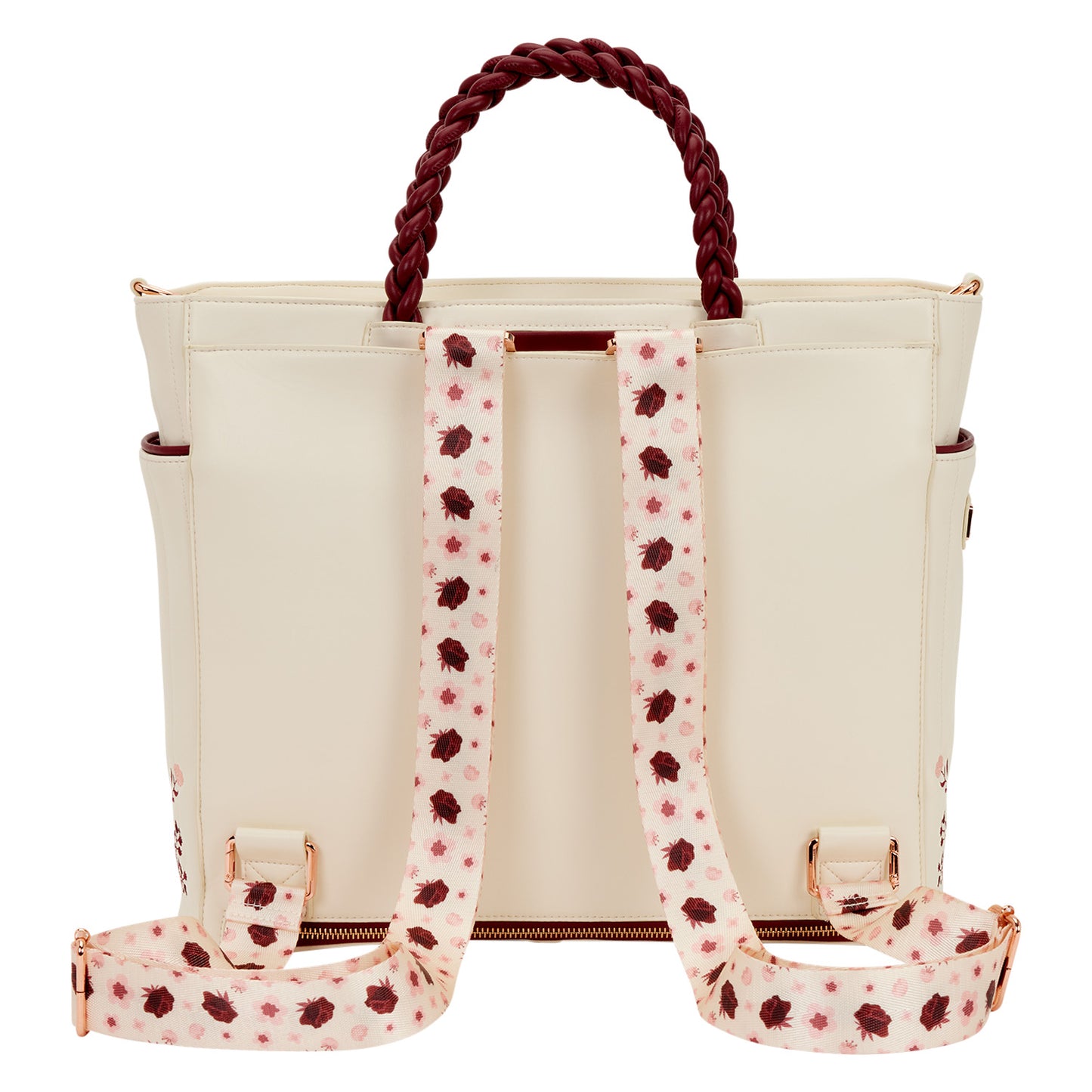 Loungefly Cream And Red Floral Tote