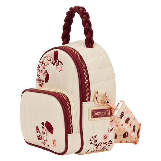 Loungefly Cream And Red Floral Sling Bag