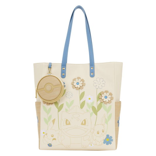 Loungefly Pokemon Floral Tote Bag With Coin Bag