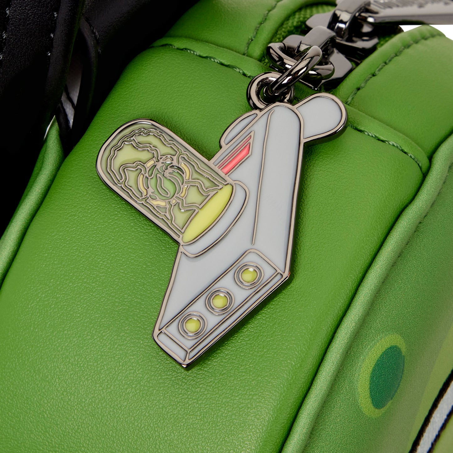 Loungefly Cartoon Network Rick and Morty Pickle Rick Sling Crossbody Bag