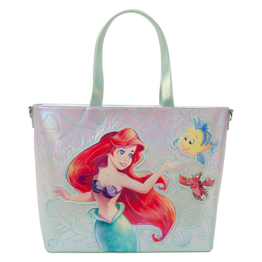 Loungefly Disney The Little Mermaid Ariel & Flounder Tote Bag With Coin Bag