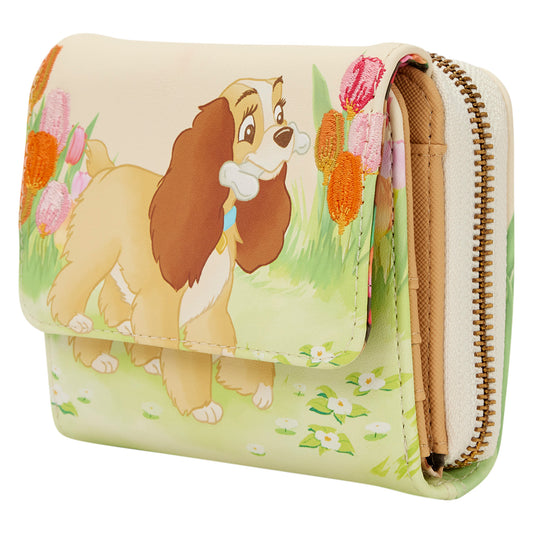 Loungefly Disney Lady And The Tramp Pastel Tulip Trifold Wallet