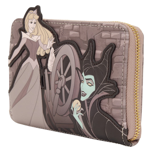 Loungefly Disney Sleeping Beauty Spinning Wheel Zip Around Wallet