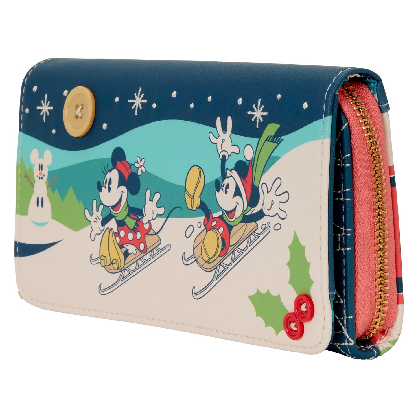 Loungefly Disney Mickey And Minnie Holiday Flap Wallet